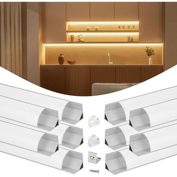 LED Adjustable Trimmable Housing Covers Light Diffuser Track 6.6ft 10pc - Picture 1 of 8